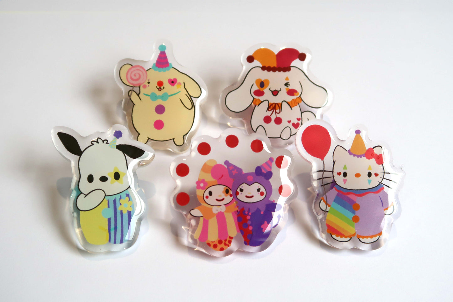 Sanrio Confetti Clowns Mystery Box Acrylic Pins Surprise