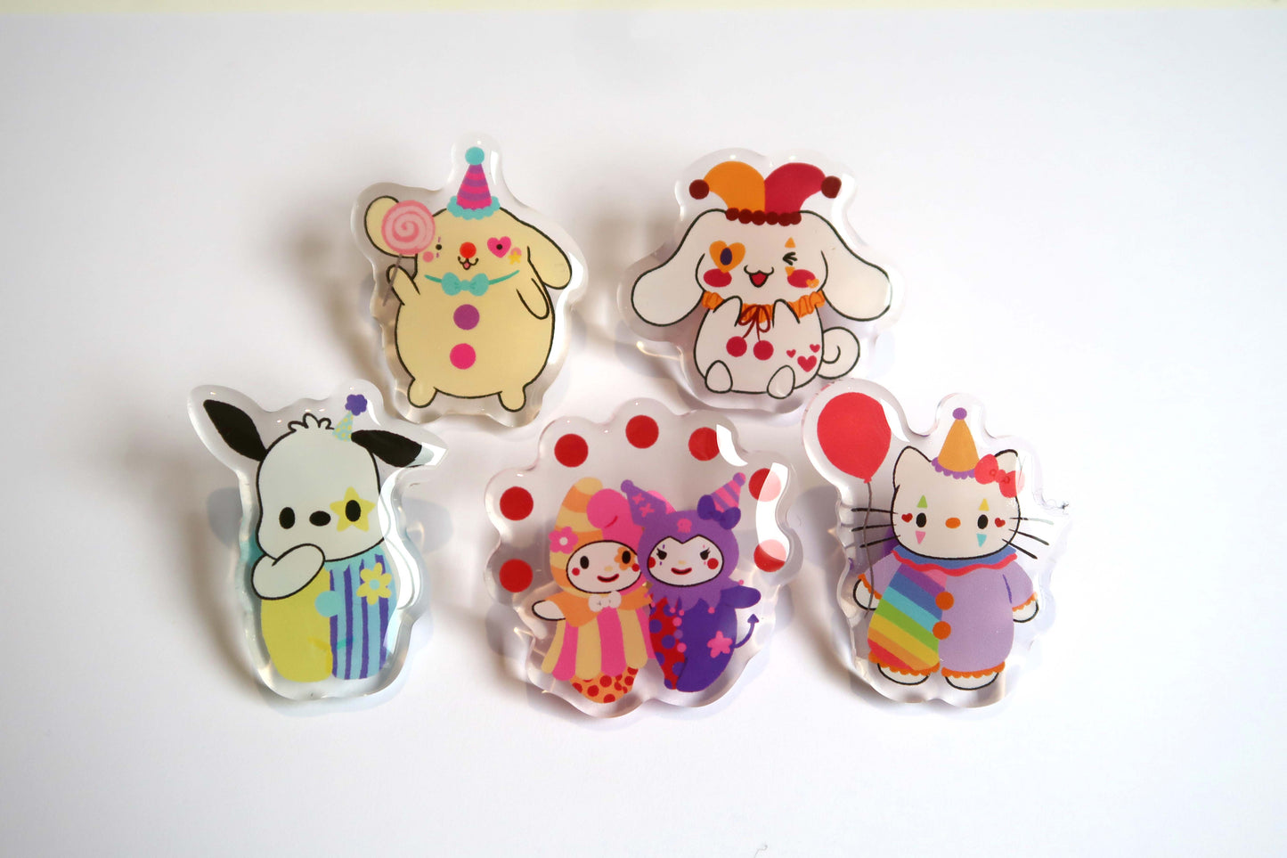 Sanrio Confetti Clowns Mystery Box Acrylic Pins Surprise