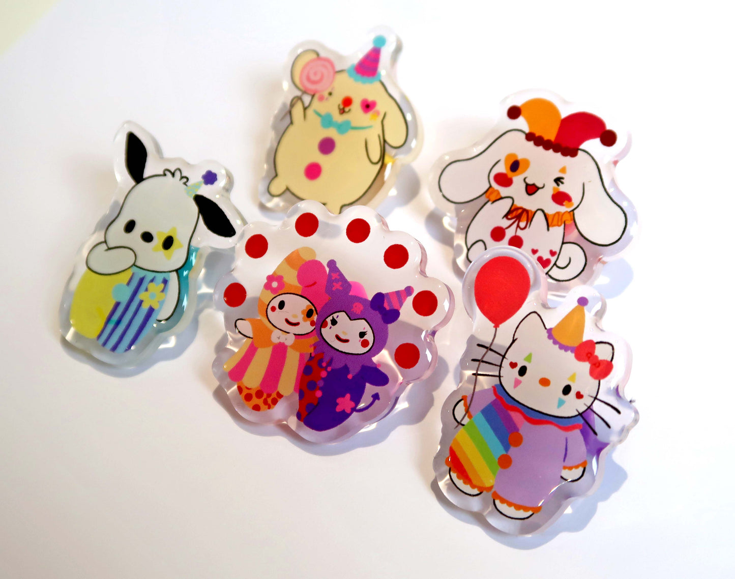 Sanrio Confetti Clowns Mystery Box Acrylic Pins Surprise