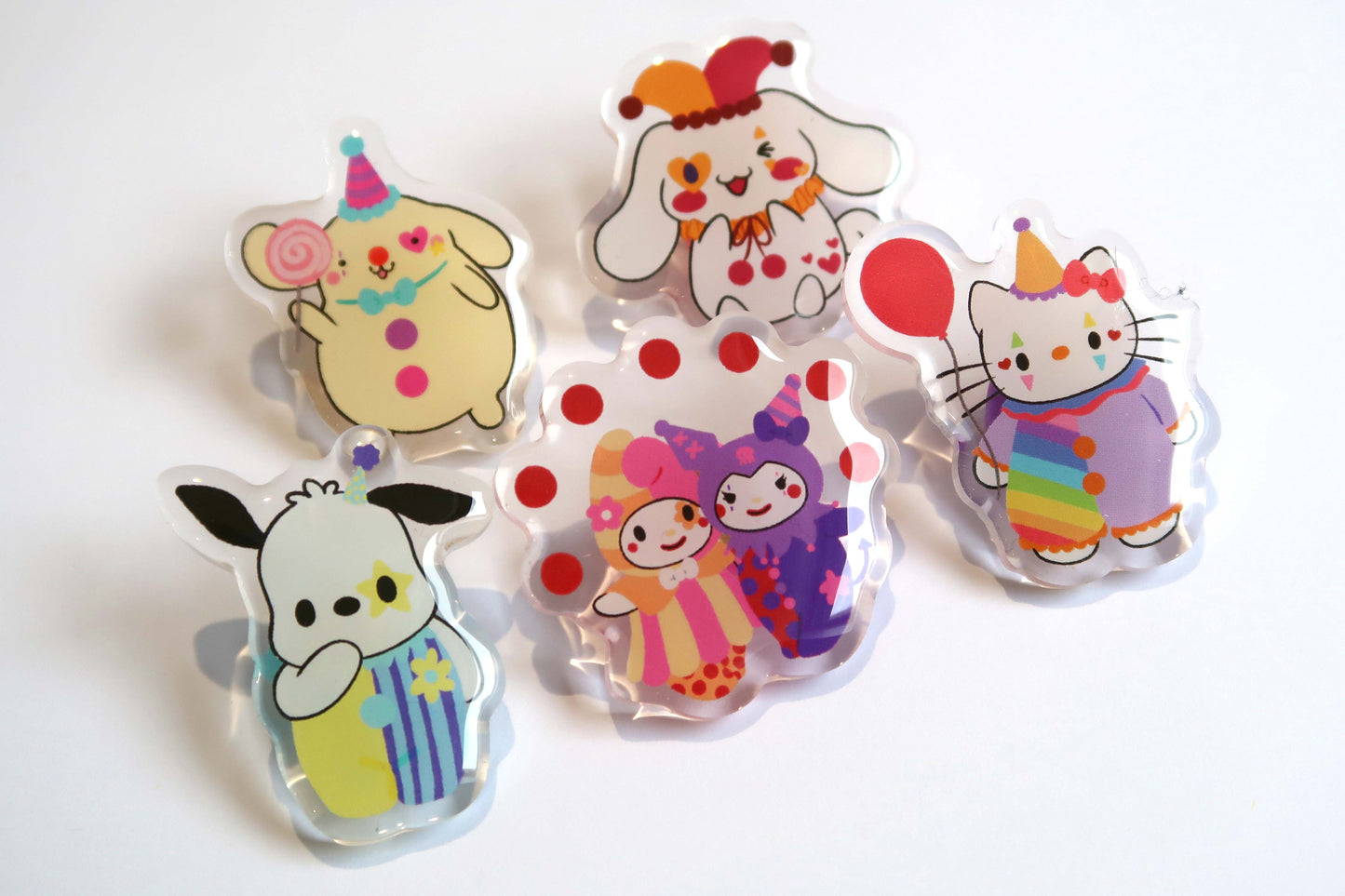 Sanrio Confetti Clowns Mystery Box Acrylic Pins Surprise