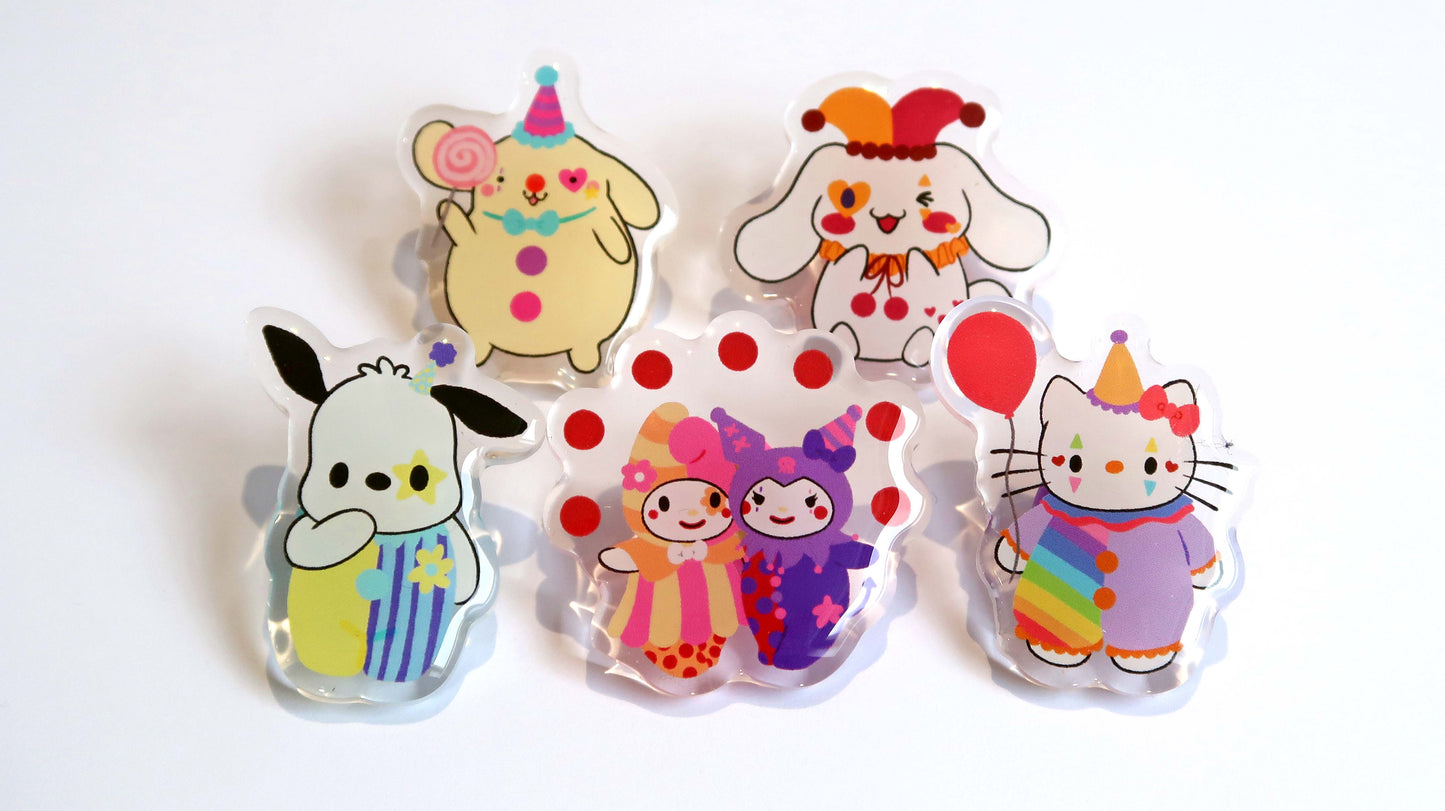 Sanrio Confetti Clowns Mystery Box Acrylic Pins Surprise